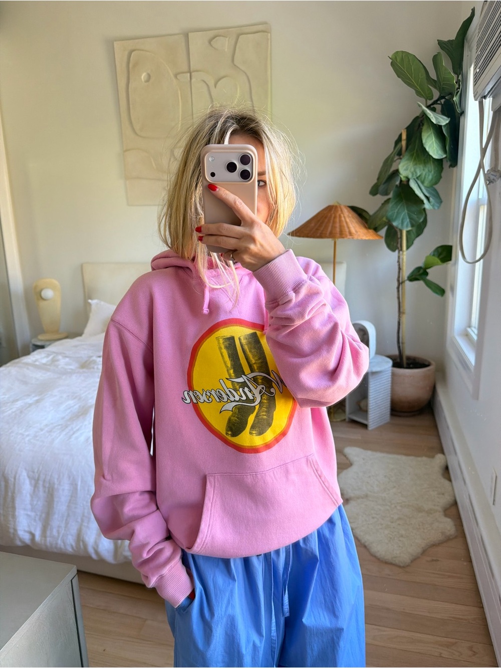 J.W. Anderson Pink Hoodie Size Small